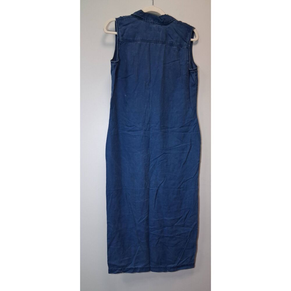 Hunt club 90's vintage womens small shirt dress long ankle tencel denim blue - Picture 2 of 10